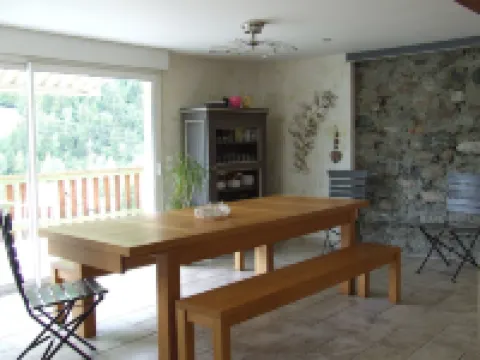 Lovely village house with a view of lake and mountain VAUJANY on the other side Alpe d'Huez