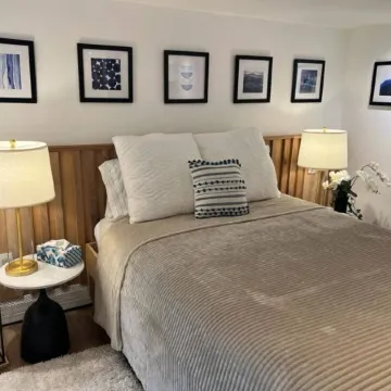 Southern New England Luxury with private patio, fireplace, spa like bathroom!