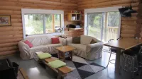 Scandinavian look log cabin with fantastic views over the mountains