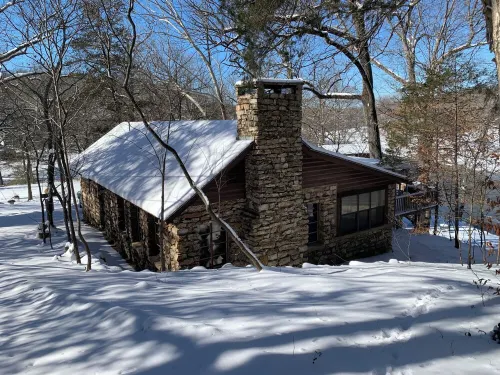 Historic "Woody" Cabin on the River at Miramichee Falls with Kayaks