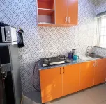 This is a fully furnished and well-equipped two-bedroom serviced apartment.