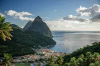 Majestic Villa, breathtaking view of famous Pitons, Ocean and Soufriere Town Hotels in Malgretoute