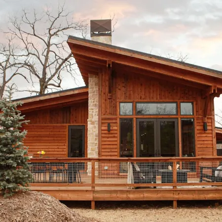 Modern Cabin on Monkey Island with Expansive Deck & Hot Tub!