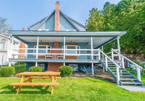 Lakefront Home With Island View Hotels in Otsego