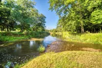 Scenic Log Cabin with Fire Pit and Stocked Creek! - Homestays