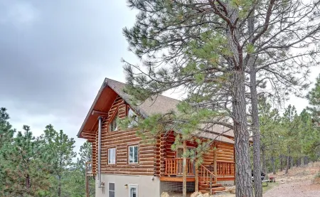 Custom Black hills log cabin w/ views, secluded, 12 miles to MT Rushmore!