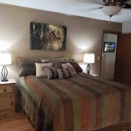 Cozy Cabin with river frontage yards from river launch for kayaking or fishing.