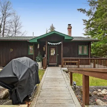 Lakefront Escape, On Snowmobile Trail, Near Town