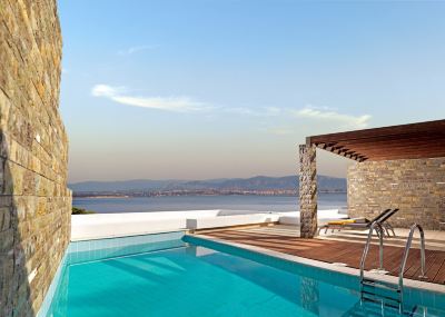 Outdoor Swimming Pool Wyndham Loutraki Poseidon Resort Photo