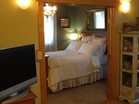 One Mile from I 5 Lovely suite, gas fireplace, air conditioned, dog friendly.