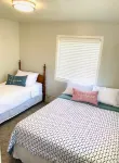King, queen, & twin bed. 2-bedroom. Fenced around.