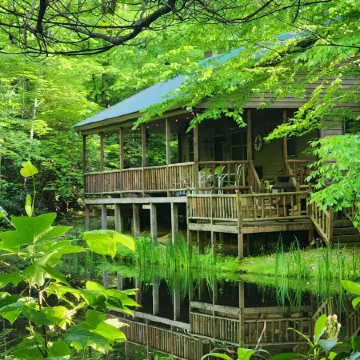 PEACEFUL SECLUDED CABIN IN THE "MOUNTAINS" OF DOE VALLEY! Отели в г. Джонсон