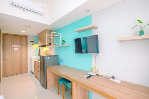 ห้องสตูดิโอที่มีความผ่อนคลายและดูเรียบง่ายที่ Bogor Icon Apartment - ห้องครัว