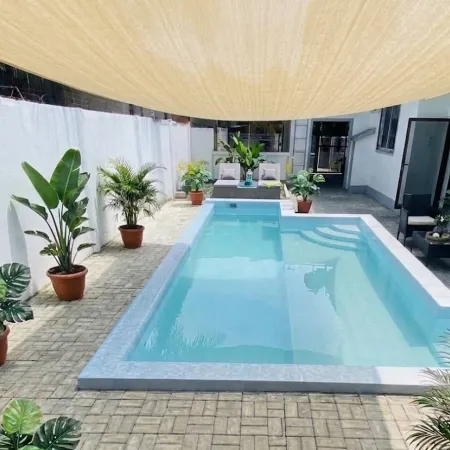 Villa with a pool—a 10-minute walk to the beach