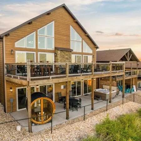 Luxury Lakeview Family Cabin: Hot Tub, Sauna, Game Rm, Sleeps 24+