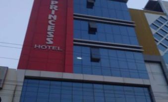 "a tall building with a red sign that says "" princess hotel "" is shown from the side" at Hotel Princess