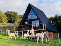 Stunning Scandinavian A Frame lodge with outside bathtub