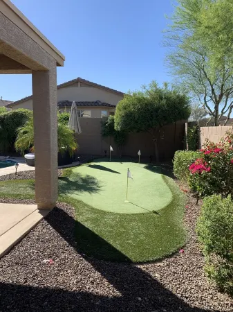 Great family friendly home very private back yard, heated pool & covered patio.