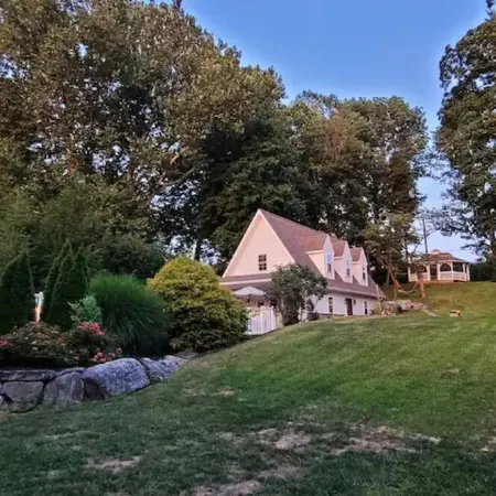 New Waterfront Creekside Cottage w/ Private Pool, Firepit, Paddle Boat, Fishing