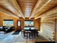 Renovated, roomy, 4BR, private log cabin with rec room, Starlink, views & more…