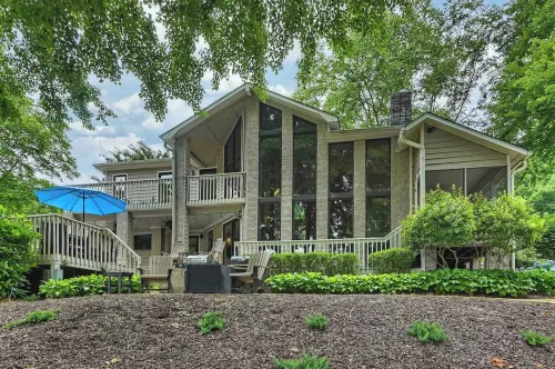 Lakefront w Private Dock Hot Tub Pontoon Rental Butler Bliss by AvantStay