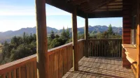 Scandinavian look log cabin with fantastic views over the mountains