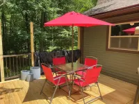 6.45 ACRE Private Close to Big Bear Mountain, Waterfall, Fire-pit, Loft & more.
