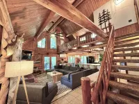 Gorgeous XL Log Cabin in Bloomington, IL! 2 Game Rooms + Hot Tub & Sauna!