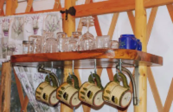 Blue yurt, out in the woods! Unplugged, you are out in nature away from it all.