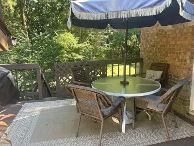 Cozy one level, 2 BR, 2 Bath TH in charming wooded community. Perfect location! Hotels near Durham Academy Middle School
