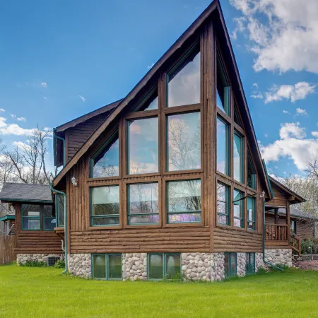 Family + Group Friendly Modern Log Cabin Home
