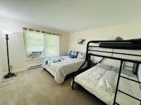 Pet friendly house with firepit, indoor fireplace, game room, ping-pong, & BBQ