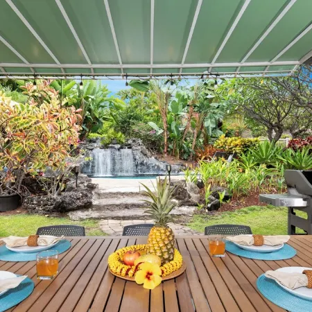5★Tropical Oasis, Heated Pool, Waterfall, Gazebo, OceanView,❤️of Kona,NEW Remodel