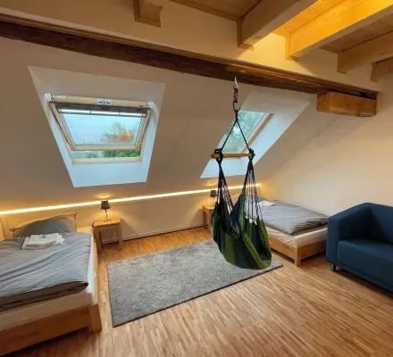 Spacious, cozy attic apartment with mountain views on 1.5 floors