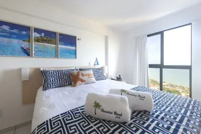 Flat with spectacular view of PONTA NEGRA BEACH, 55 MB Wi-Fi, garage Calçadão de Ponta Negra - Natal RN附近的飯店