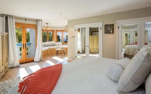 Malibu ocean view private gated house steps down to the quiet Broad Beach