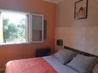 Top of villa, terraces, swimming pool at Mont St Clair, pétanque court with sea view