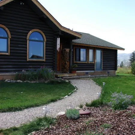 Modern log home with a view of the Tetons!