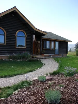 Modern log home with a view of the Tetons!