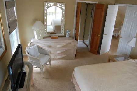 Beach is 50 steps away and you have PRIVATE beach access and wonderful views