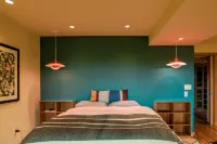 Modern home in wooded area with views of Lake Washington