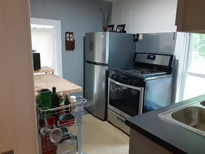 Cozy 1-bedroom upper apartment with AC and WiFi in charming Harvard Hotels near Harvard Metra train station