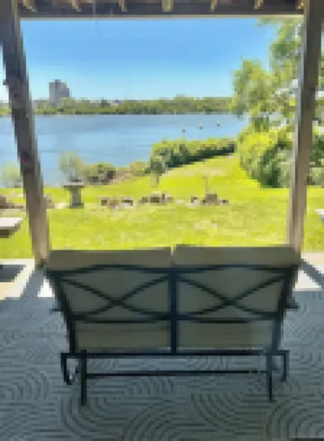 Lakefront two-bed, Approximately 2200 Sq Ft.,two full baths, WiFi and AC