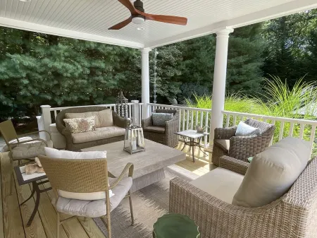 East Hampton Designer Home close to village with heated pool.