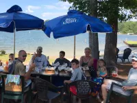 Dock. Waterslide. Beach. Firepit, Gazebo, 500ft Water Frontage. Views. Sleep 18.