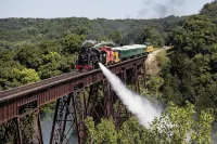 Railroad themed 3-bedroom house in Boone The Main Street Station is pet friendly