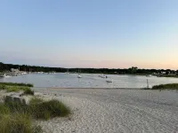 Stylish Patio and Firepit - Serene Beach Cottage Retreat