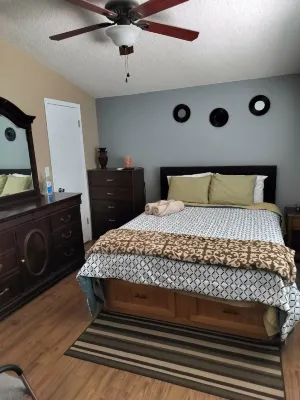 3-bedroom home with AC refrigeration unit, WiFi, garage plus carport.