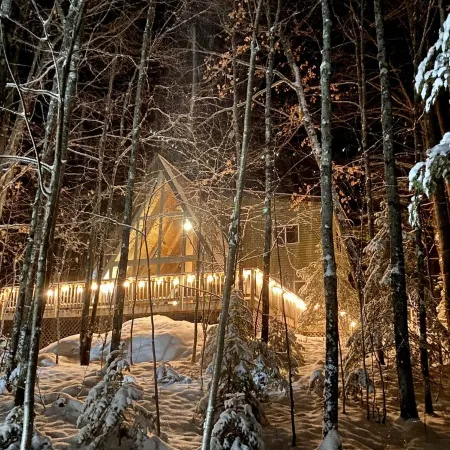 Apres’ Haus: Comfy A-Frame centrally located in Whitecap Village with fireplace
