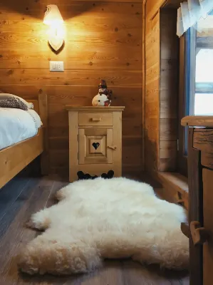 An ancient fairy-tale rascard, a chalet surrounded by nature